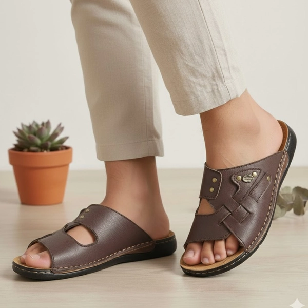 دمپایی طبی چرمی مردانه مدل شهپر 821